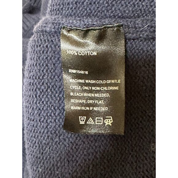 Cable Stitch Women's Cotton Cable Knit Pullover Contrast Sleeves Size XL - Picture 5 of 5